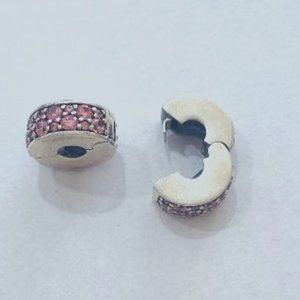 PANDORA -2 PINK PAVE CLIPS